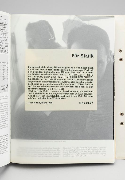 JEAN TINGUELY, after, book "Méta" by K.G. Pontus Hultén 1972.