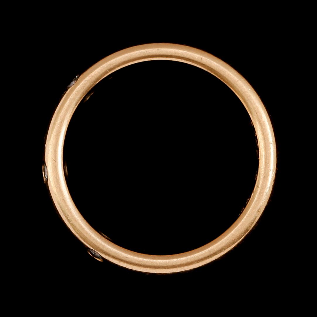 RING, 18 k guld, Schalin, med 5 diamanter 0.15 ct enligt gravyr. Vikt ca 8 gram.