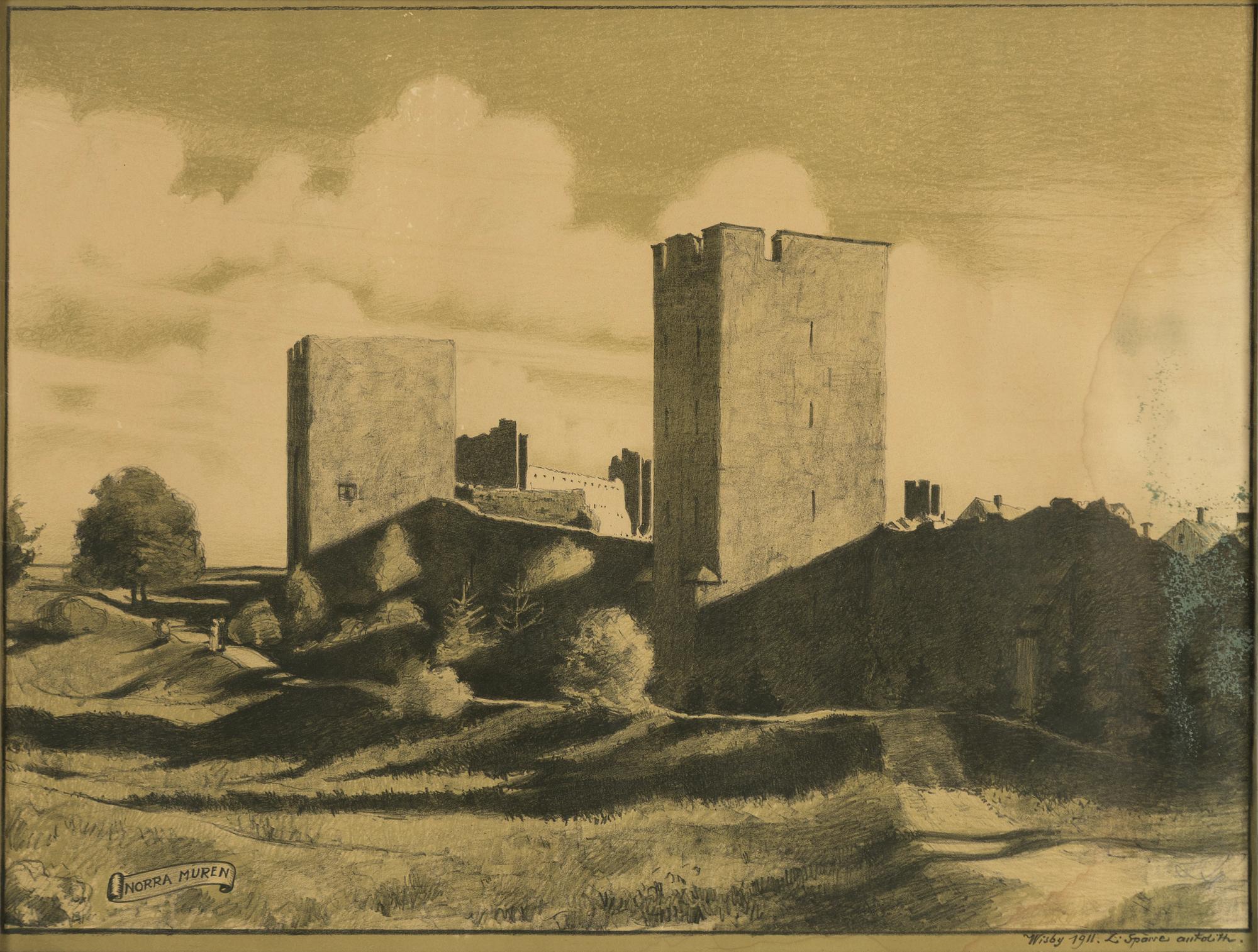 Louis Sparre, "Norderport", "Österport", "Södra muren", "Norra muren".
