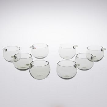 ÖLSTOP, 8 st, glas, 2052, Tapio Wirkkala, Iittala 1963-66.