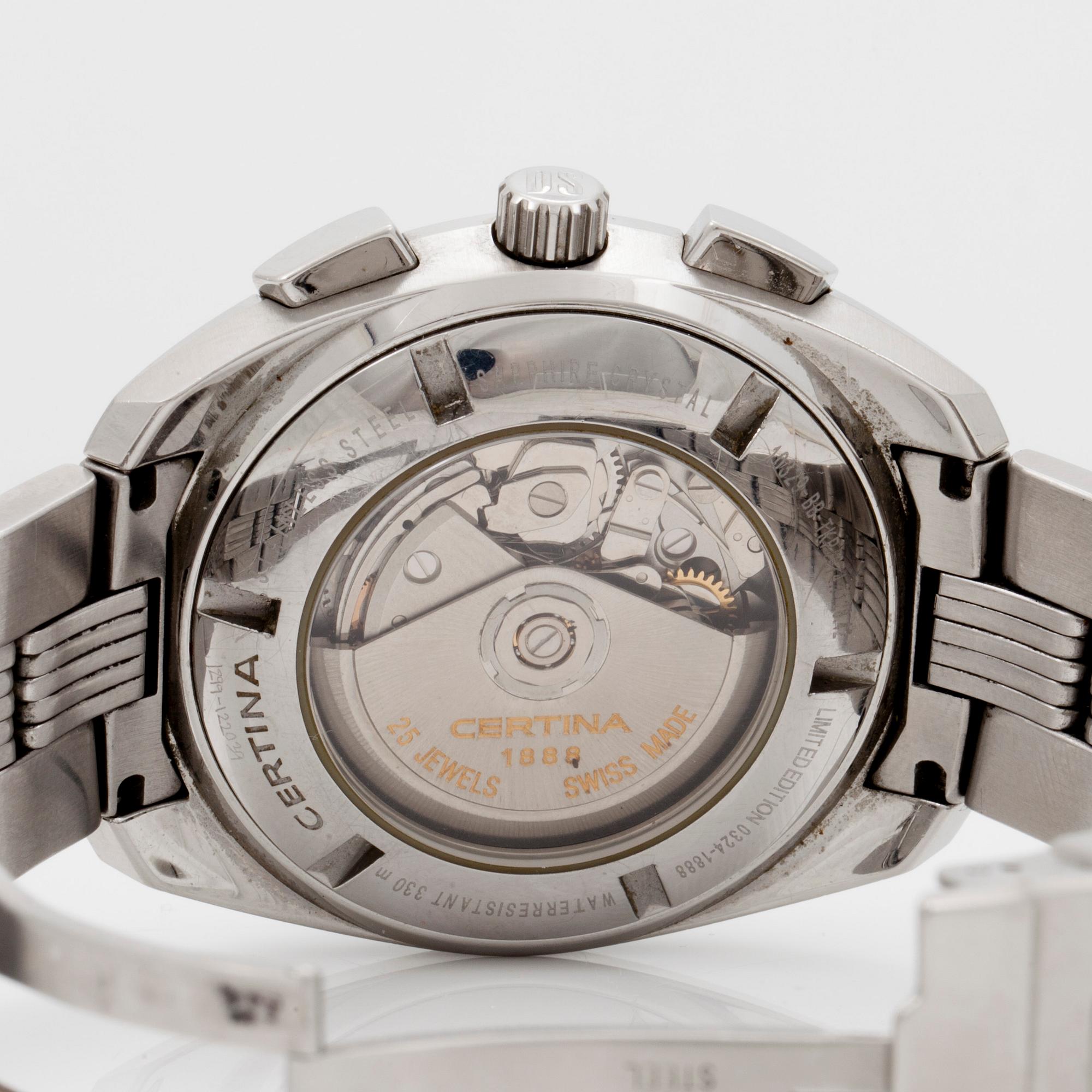 CERTINA, 1888 (330m/1000ft), chronograph, wristwatch, 44 mm,