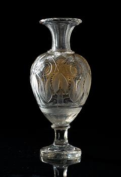 A Russian cut-glass Vase, circa 1850-60's. Attributed to Dyat'kovo Chrystal works.