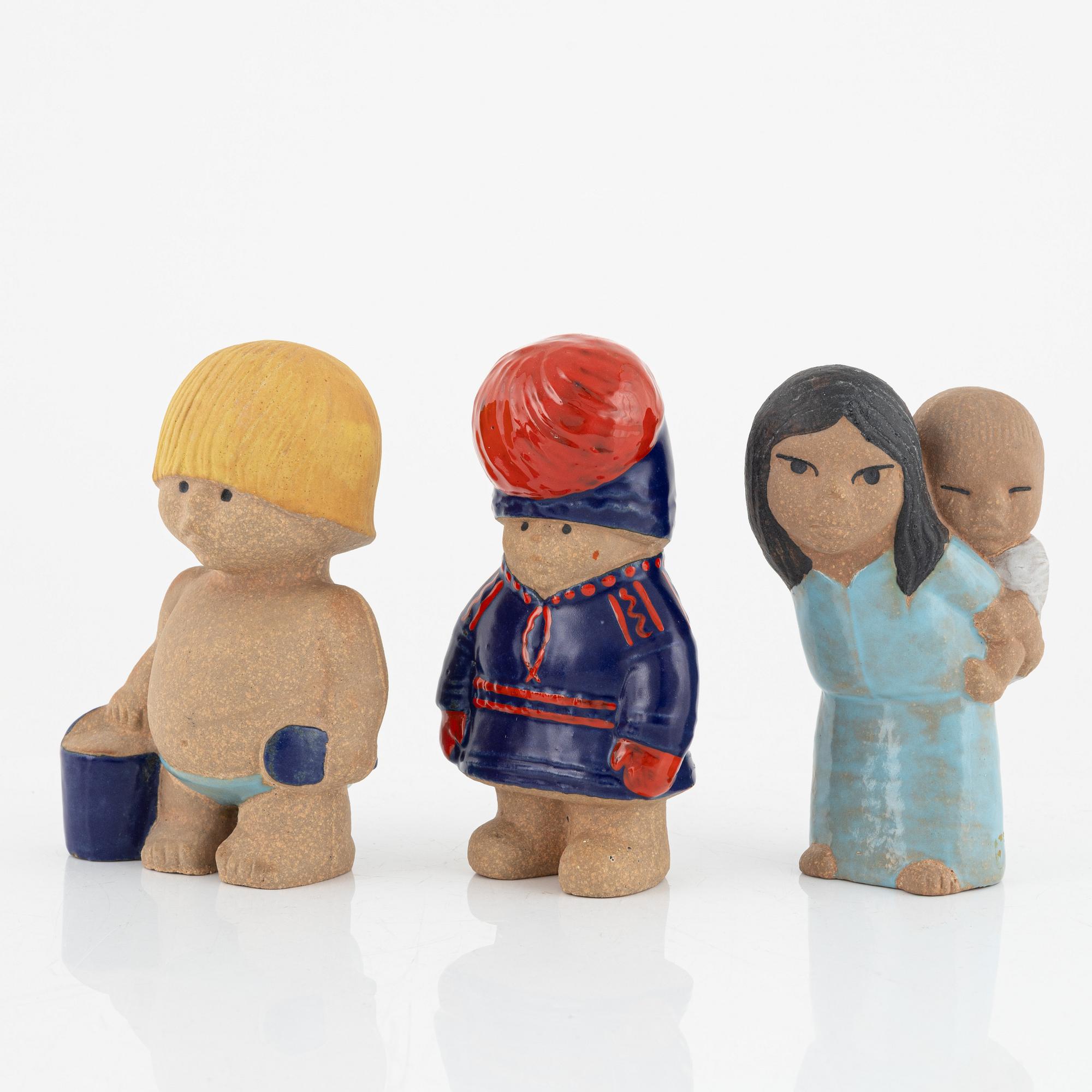 Lisa Larson, five stoneware figurines, Gustavsberg.