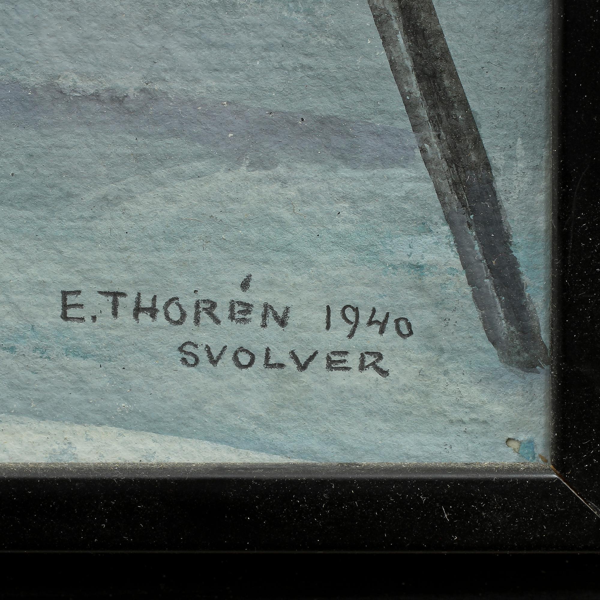 ESAIAS THORÉN, gouache, sign o dat 1940.