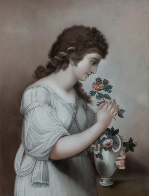 LATE 18TH CENTURY PAINTING UNDER GLAS, England.