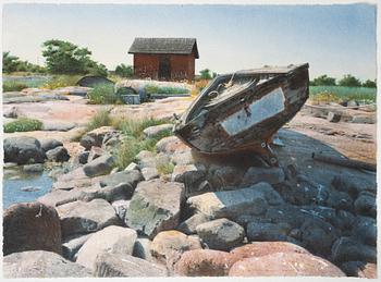 Stanislaw Zoladz, Boat by the shore.