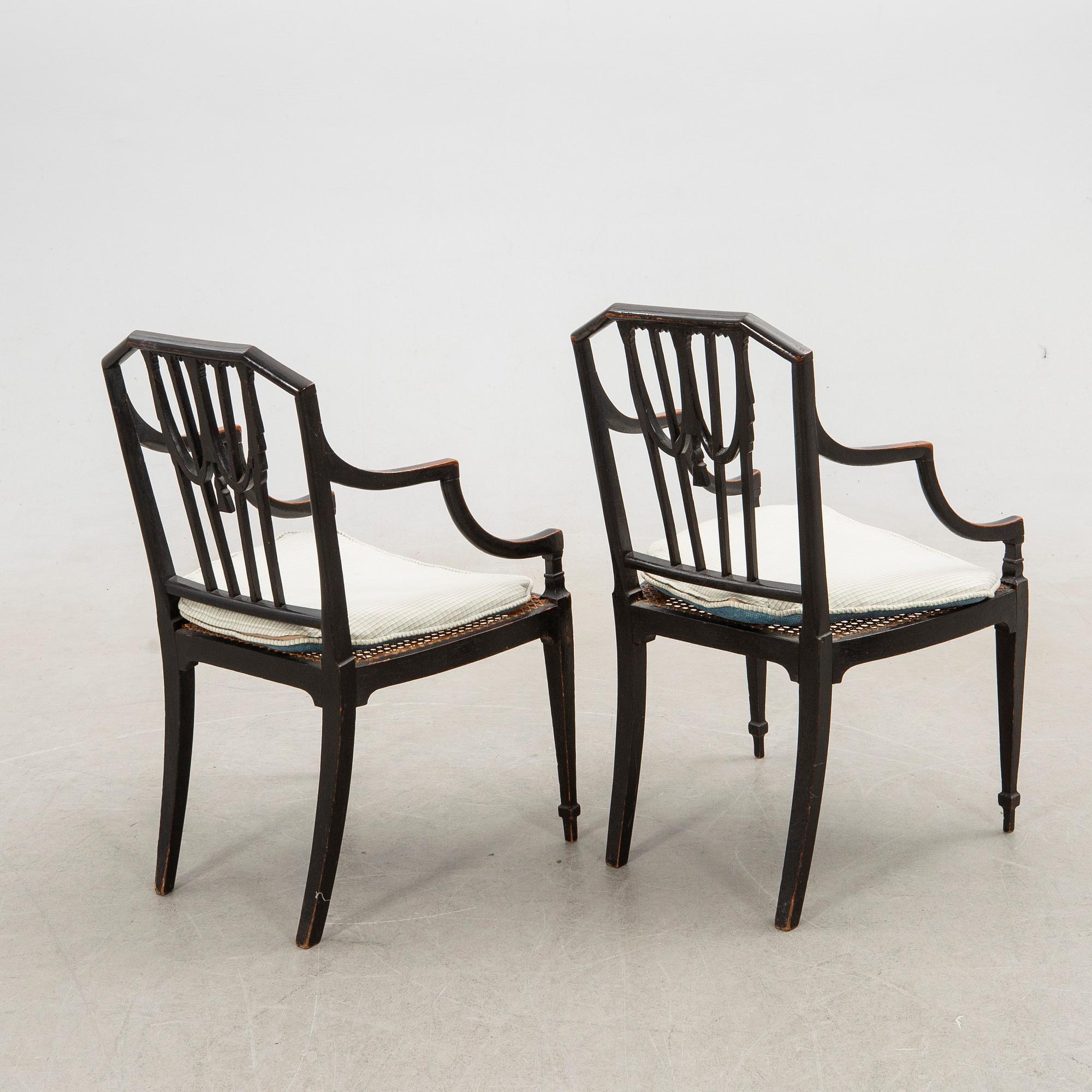 Armchairs, a pair, Denmark, 19th century.