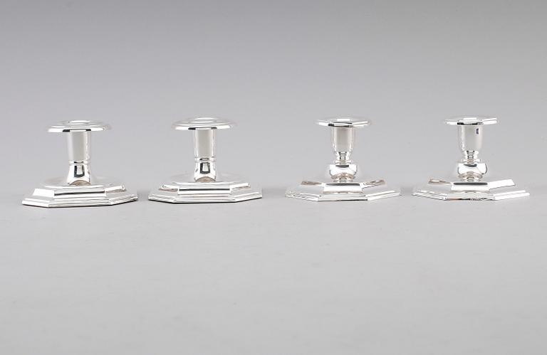 LJUSSTAKAR, 2 par, silver, Norge, 1900-talets andra hälft.