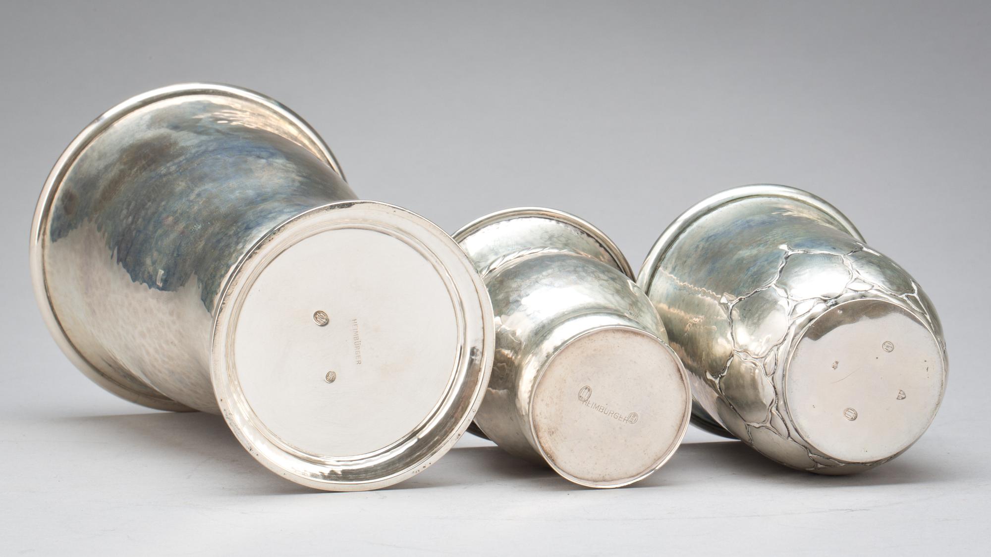 VAS och BÄGARE, 2 st, silver, Danmark. Total vikt c:a 340 g.