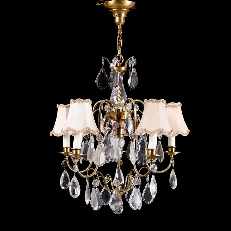 LJUSKRONA, barockstil, 1900-talets mitt. Höjd ca 55 cm.