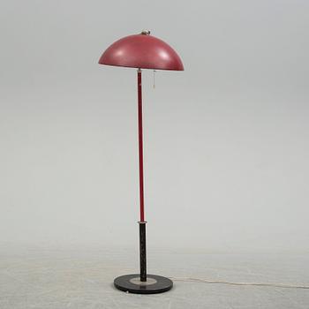 An Harald Elof Notini white metal floor lamp, Böhlmark's, Stockholm 1930's.