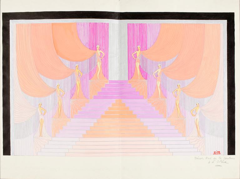 ZIG, blandteknik på papper. Sign.