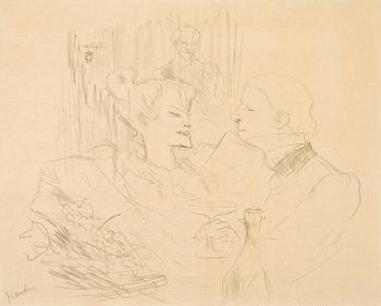 HENRI DE TOULOUSE-LAUTREC, litografi, signerad.