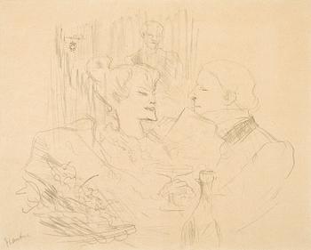 HENRI DE TOULOUSE-LAUTREC, litografia, signeerattu.