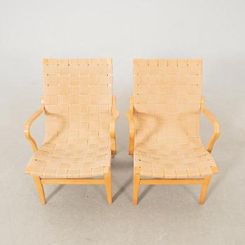 Bruno Mathsson, a pair of "Eva" armchairs, Karl Mathsson Värnamo 1969.