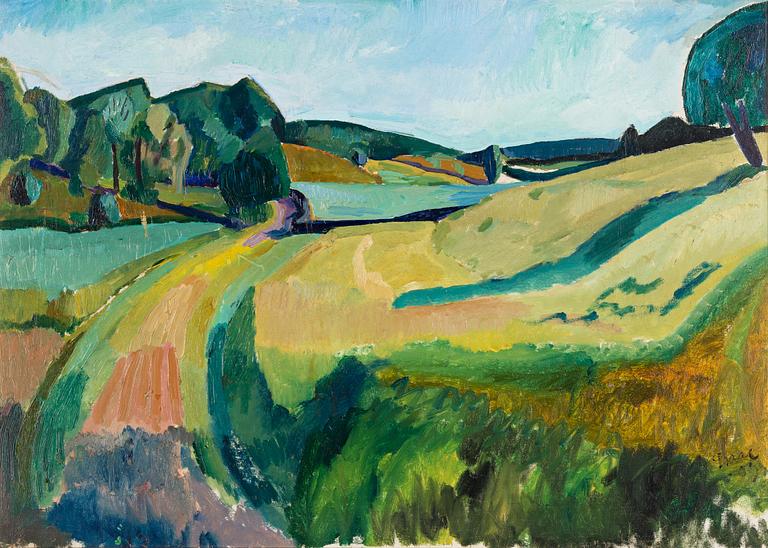 Isaac Grünewald, "Landskap från Simlångsdalen" (Landscape from Simlångsdalen).