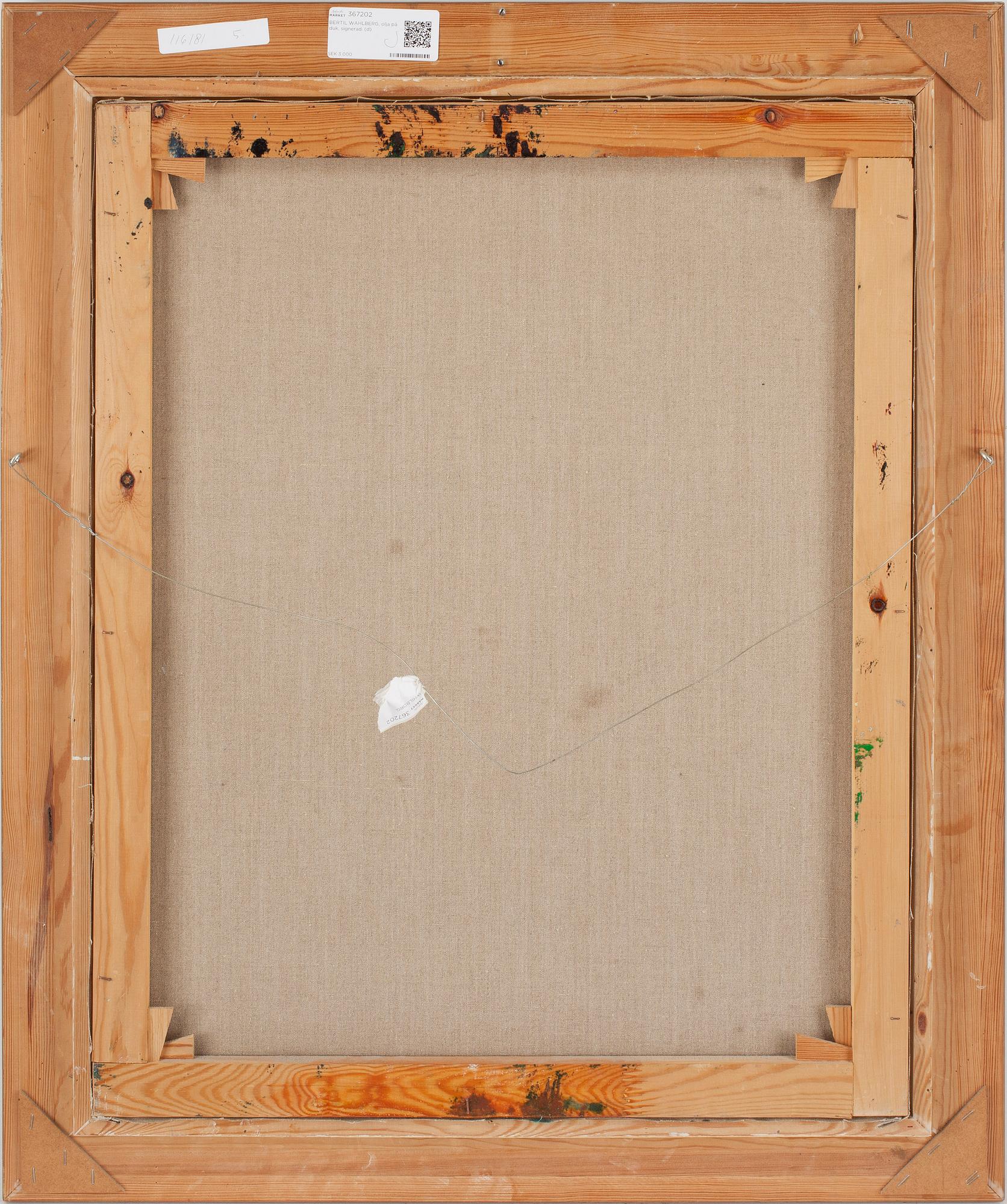 BERTIL WAHLBERG, olja på duk, signerad.