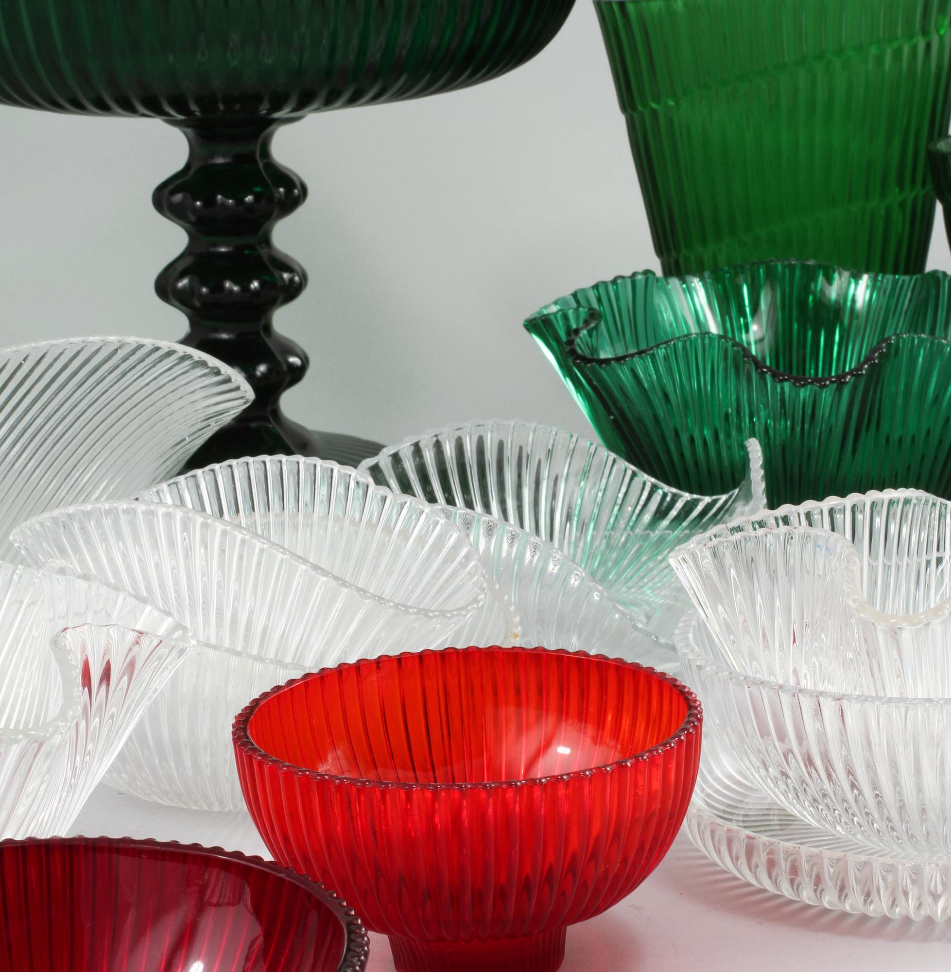 GLASSERVIS, 67 delar, glas, mestadels "Reffla", Arthur Percy, Gullaskruf, formgiven 1952.