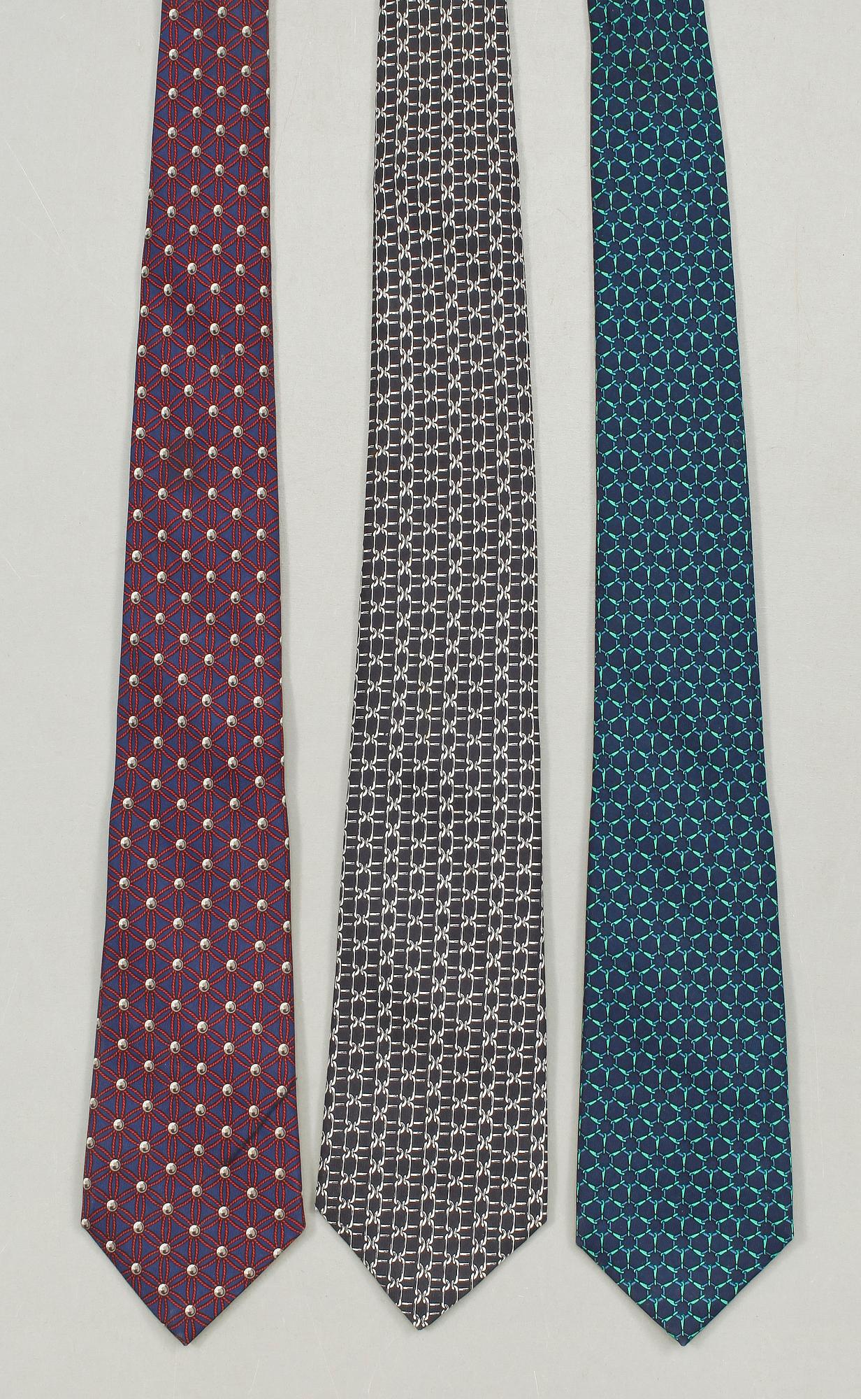 HERMÈS, slipsar 3 st.