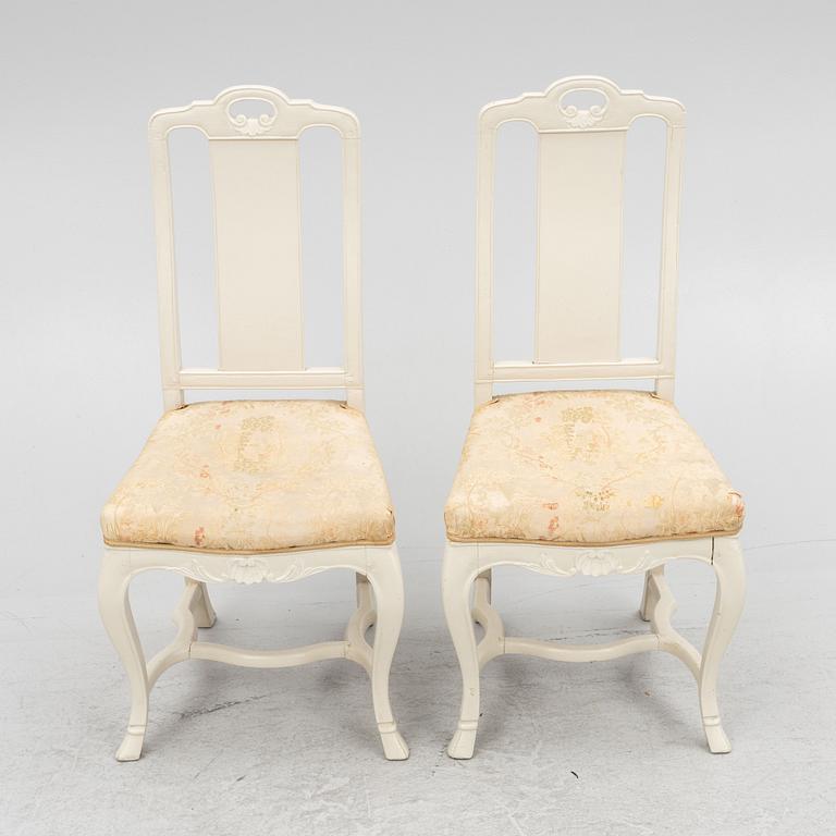 A Pair of Rococo Chairs, 18th Century, probably West Sweden.