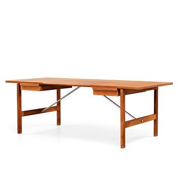 HANS J WEGNER, a "AT325A" teak and steel desk, Andreas Tuck, Denmark 1960's.