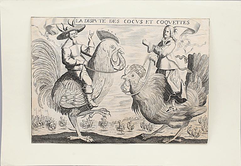 GRAVYRER, 2 st, bla Cornelius Cort, 1600-tal.