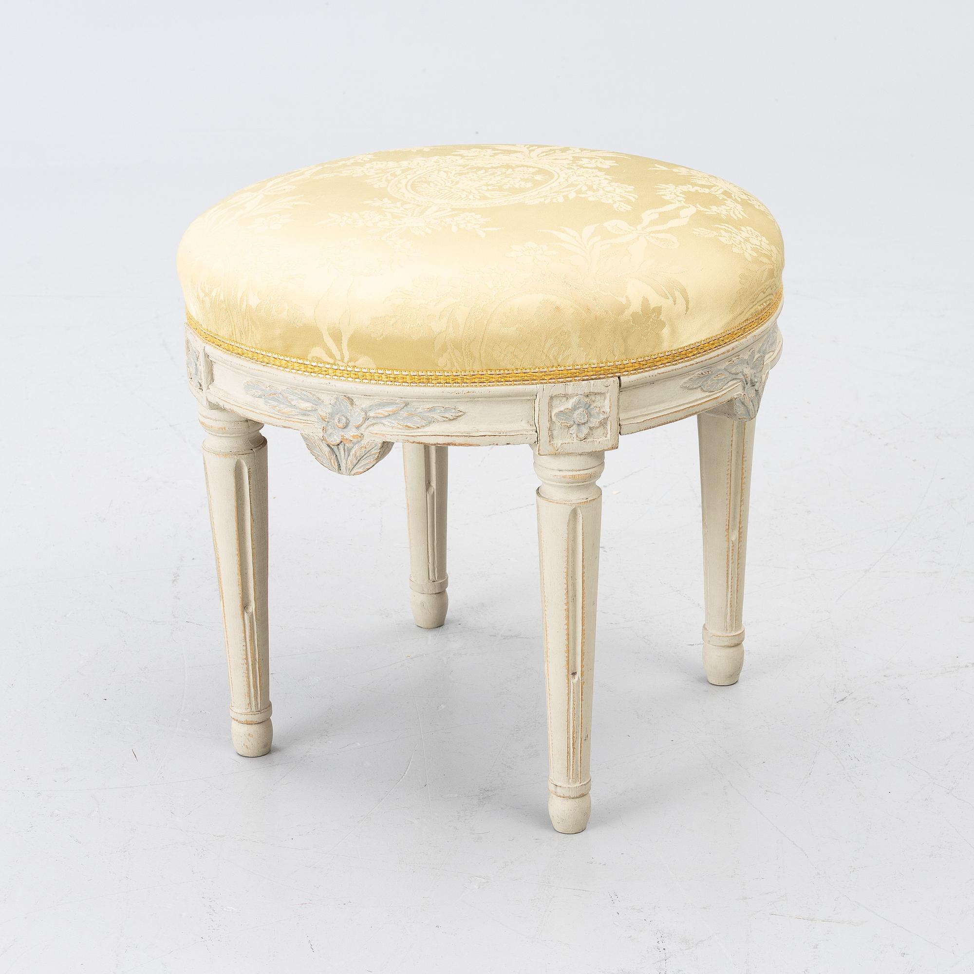 Gustavian stool, late 18th century.