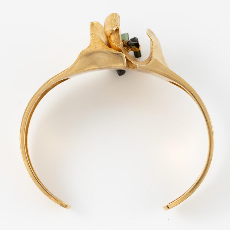 A Björn Weckström "Ultima thule" bracelet in 18K gold with tourmaline, for Lapponia.