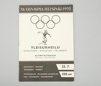 OLYMPISK MEMORABILIA, 5 delar, Helsingfors 1952.