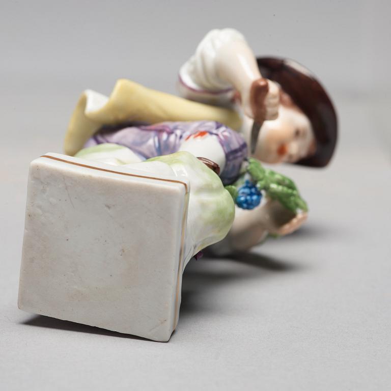 A group of five porcelain figurines of children, Meissen and Vienna.