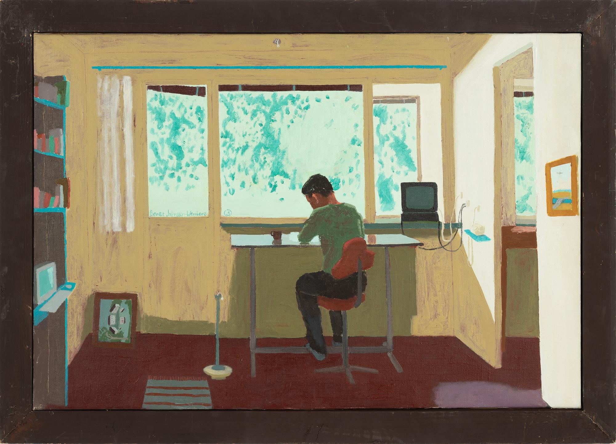 Bengt Jahnsson-Wennberg, triptyk, olja på duk, signerad.