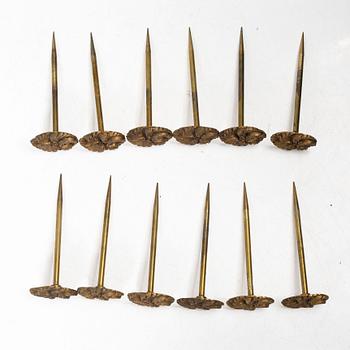 Twelve curtain tiebacks, 19th Century.