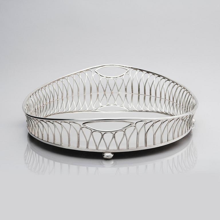 A silver plated tray, mark of company A.G. Dufva, Stockholm, Sweden 20th century.