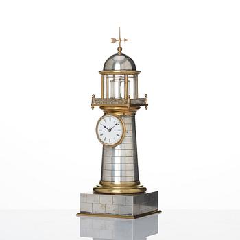 A gilt and patinated bronze automata mantel clock by André Romain Guilmet (watchmaker in Paris 1854-87).