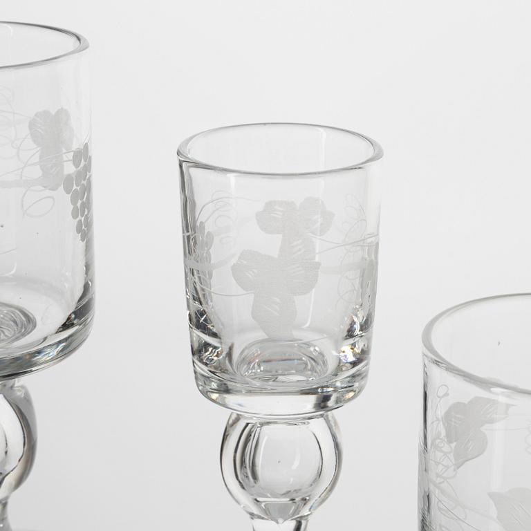 Glasservis, 28 delar, "Swedish Old", Reijmyre, 1900-tal.