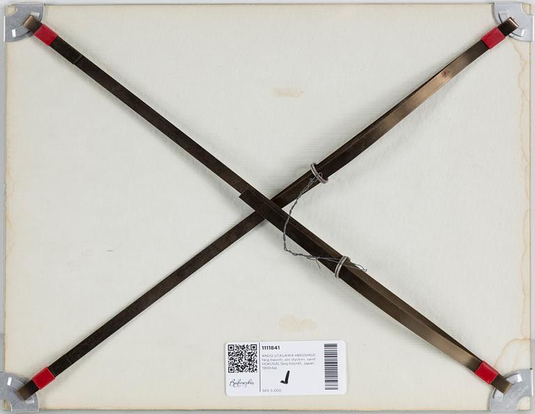 ANDO UTAGAWA HIROSHIGE, six color woodblock prints, Japan, 20th century.