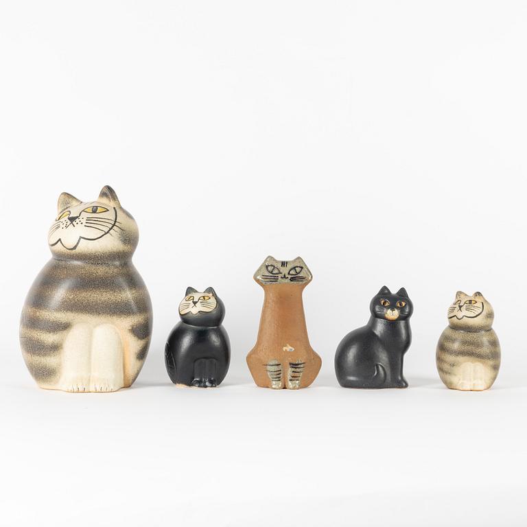 Lisa Larson, a set of five stoneware figurines, K-Studion and Gustavsberg.