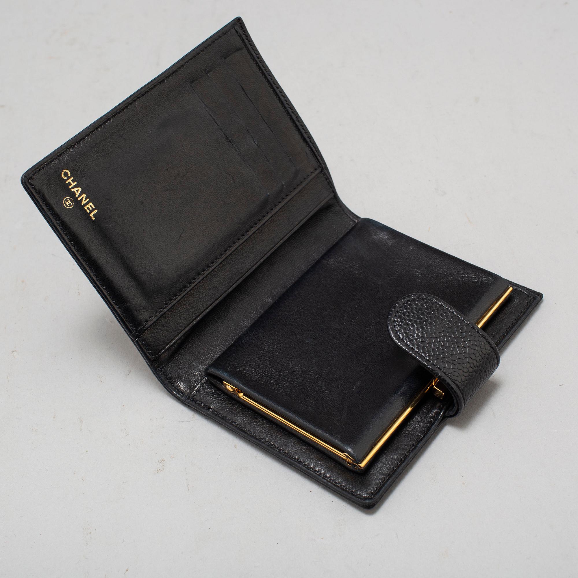 CHANEL, a caviar leather wallet, 1997-9.