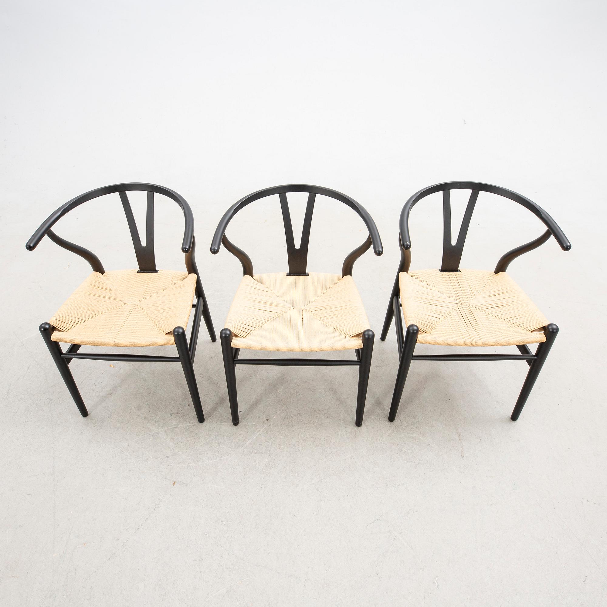Hans J. Wegner, chairs, 6 pcs, CH-24 "The Y Chair" Carl Hansen & Son Denmark 21st century.