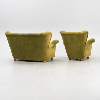 Sofa and armchair, "Swedish Modern", first half of the 20th century.