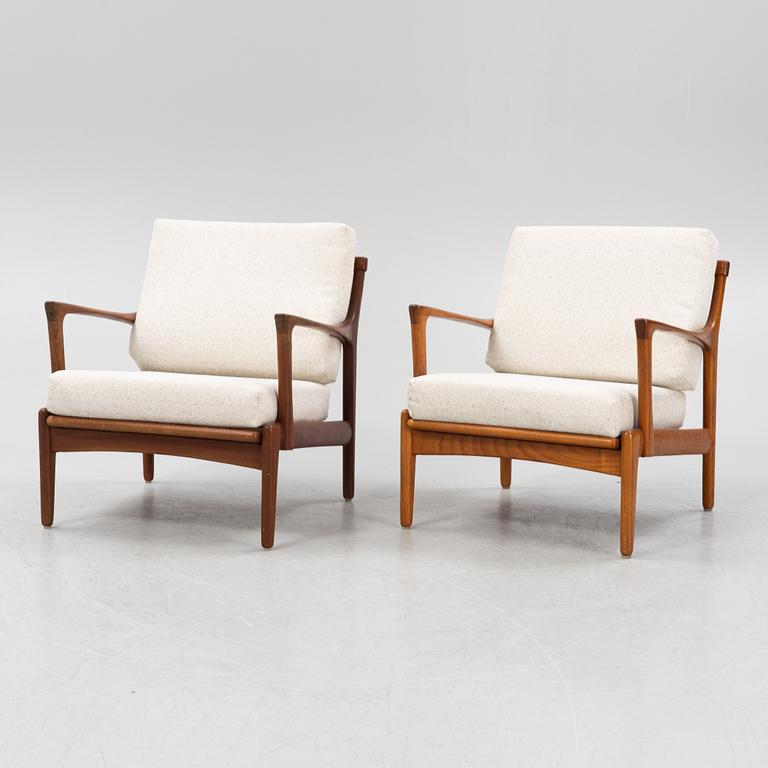 Bertil Fridhagen, a pair of 'Kuba' teak easy chairs, Bröderna Andersson, Ekenäs.