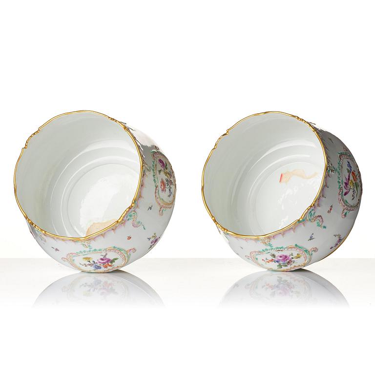 Ytterfoder, ett par, porslin. Meissen, 1890-tal.