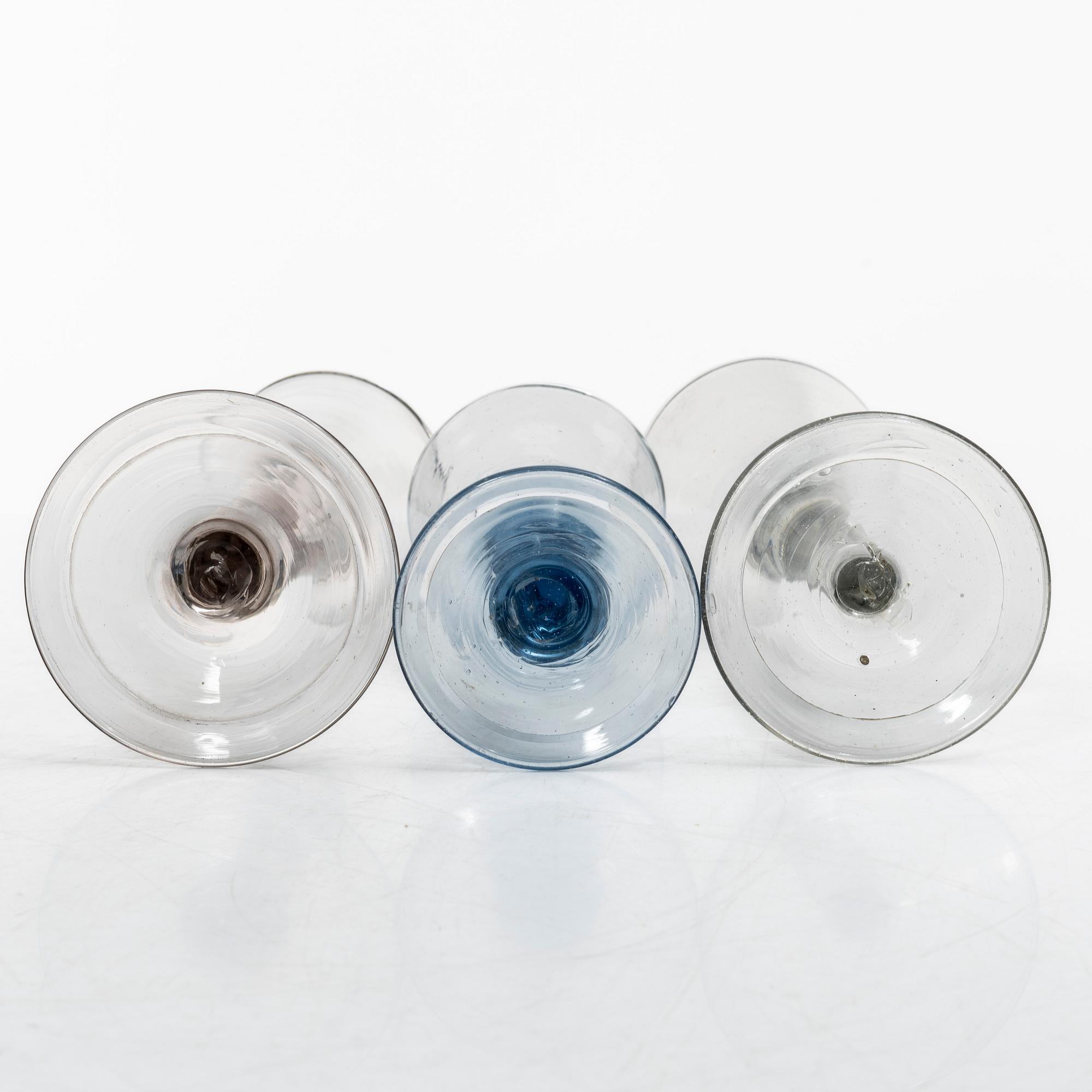 Glass, 5 pcs, 17th-18th century.