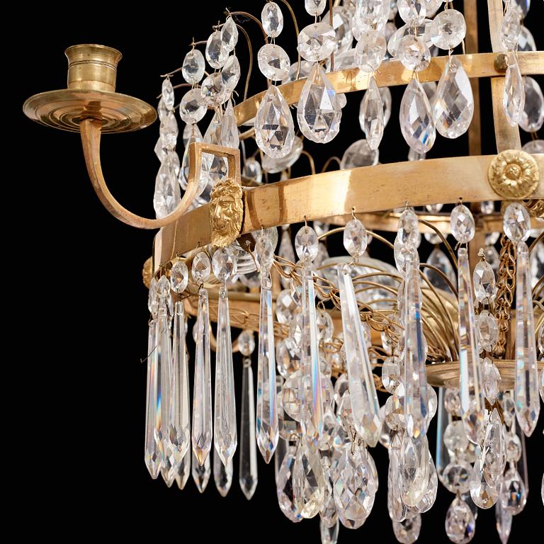 A late Gustavian seven-light chandelier, circa 1800.