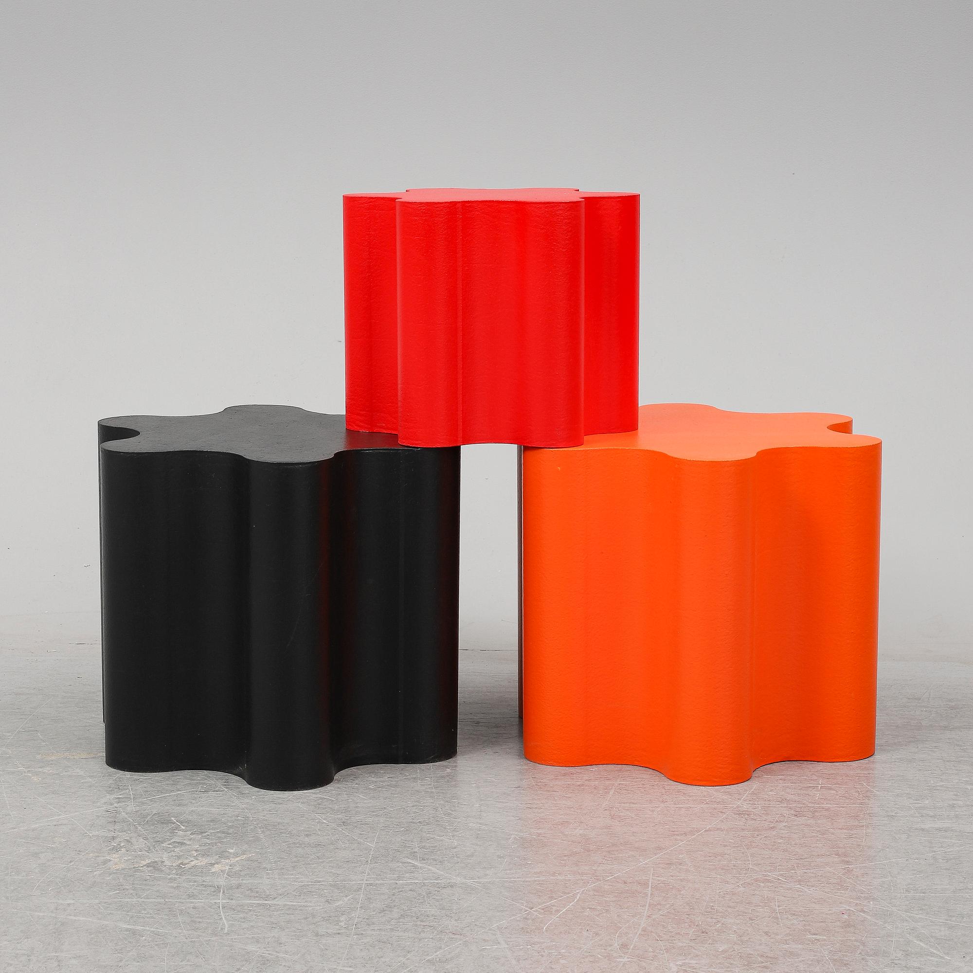 CLAESSON KOIVISTO RUNE, three 'Flower' stools, Offecct.