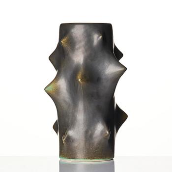 Knud Basse, vaser, två stycken, keramik, "Rosentorn", Michael Andersen & Son, Bornholm, Danmark.