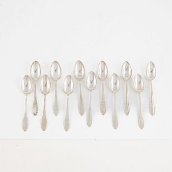 Twelve Swedish Silver Spoons, mark of CG Hallberg, Stockholm 1954-65.