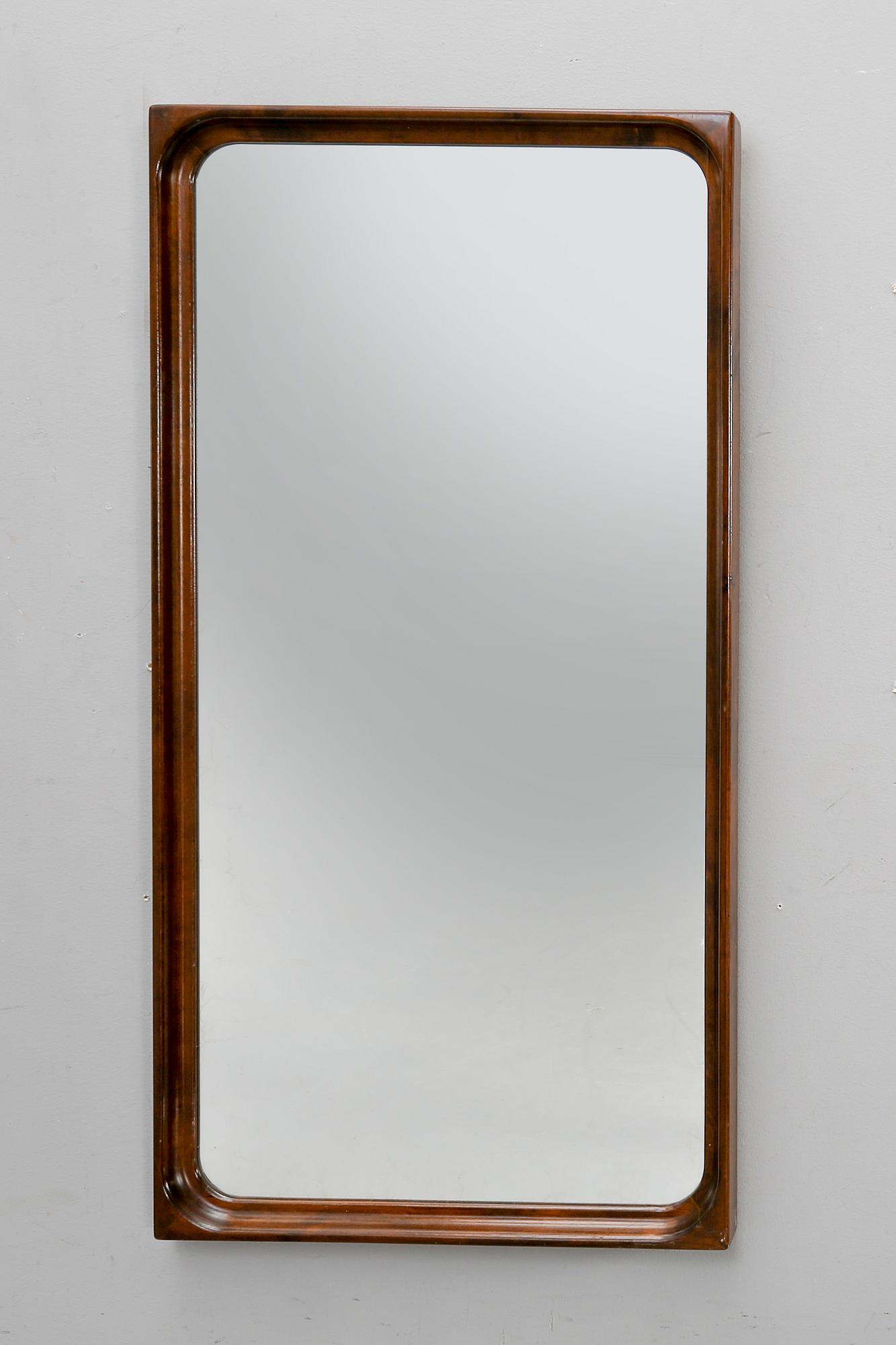 A 1940/50s  walnut mirror.