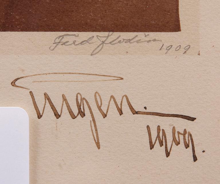 KUNGLIG AUTOGRAF, Prins Eugen, sign o dat 1909.