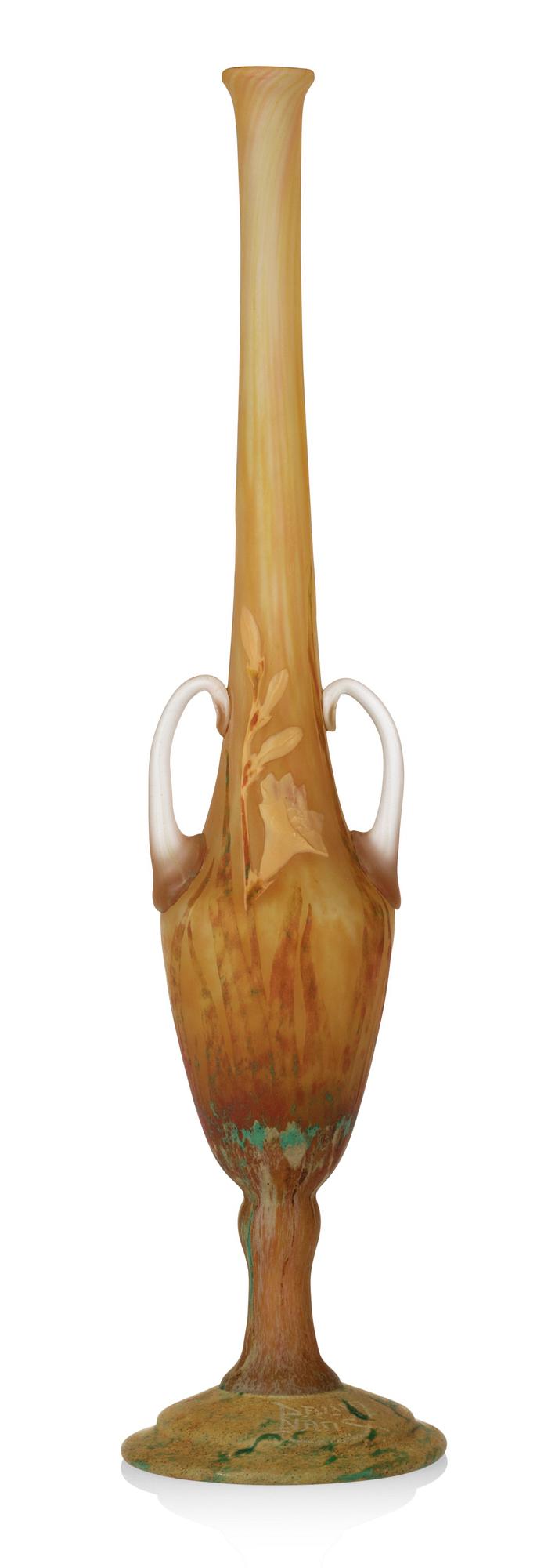 A Daum Art Nouveau cameo glass vase, Nancy, France.